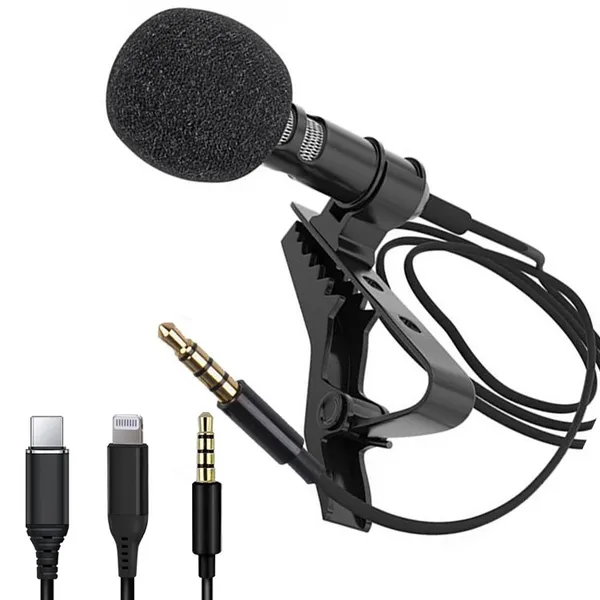 1.5m Mini Portable Microphone Condenser Clip-on Lapel Lavalier Mic Wired Mikrofo/Microfon for Phone for Laptop photo-2