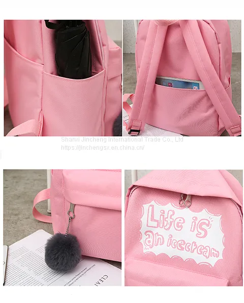 Women Letters Print Girls USB Charge Backpack Cheap Luggage & Bags photo-5