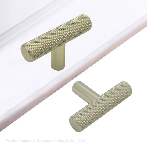 Knurled Textured Wardrobe K Gold Solid Kitchen Cabinet Drawer Door Pulls Knobs Furniture Handle photo-2