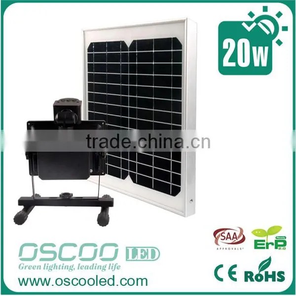SAA 20W Solar Panel Portable Motion Sensor Rechargeable Led Solar Flood Light photo-4