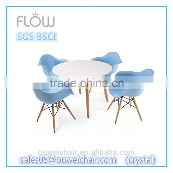 High Quality Classic Bright Colored Dining Plastic Chair With Armrest photo-3