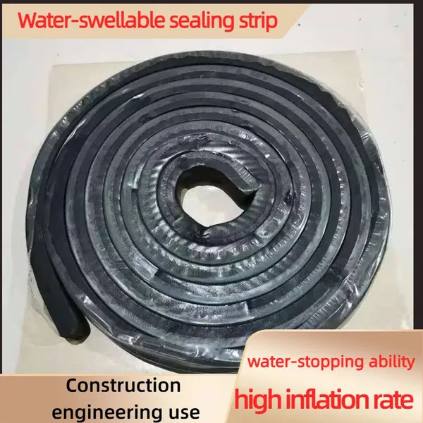 Rapid Sealing Water Swelling Rubber Waterstop Strip Anti Erosion Waterproof Strip for Underground Pipe Gallery photo-3