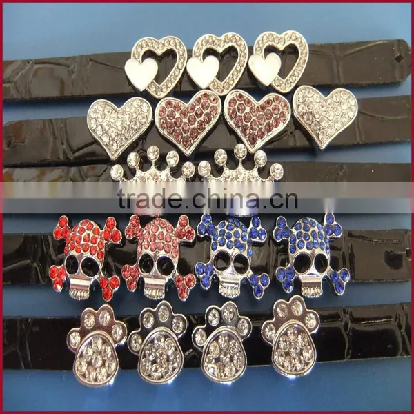 DIY 10mm Inner Width Heart Shaped Slide Charms Factory Direct Wholesale Zinc Alloy Accessories photo-3