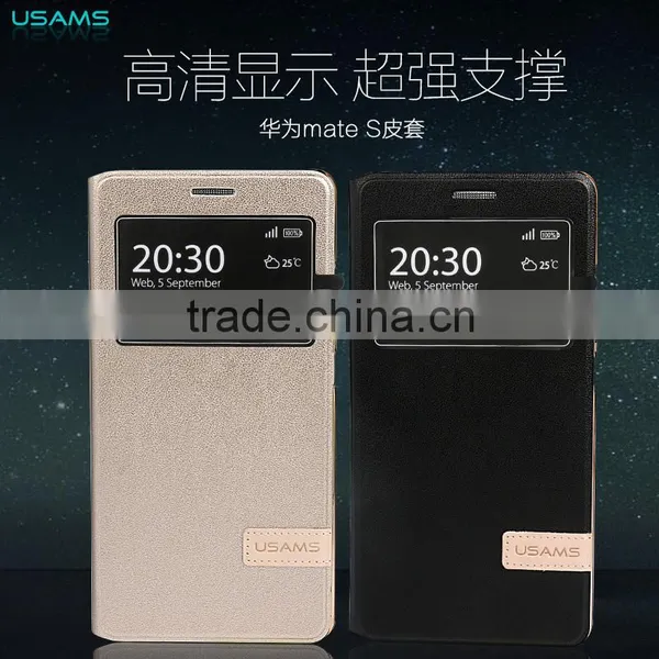 Original USAMS MUGE Series Flip Case For Huawei Mate S PU Leather Cover Case With View Window MT-4668 photo-5