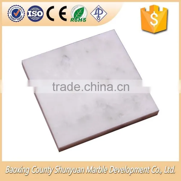 Custom Cut White Marble Top Chips, Marble Staricase and Floor