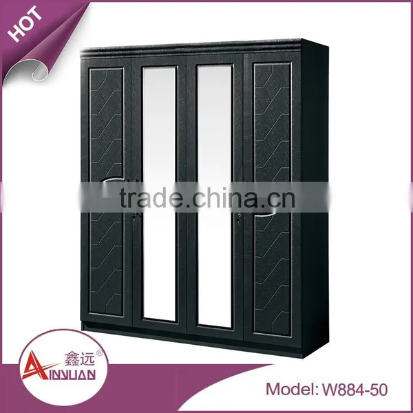 Home Furniture Wooden Mdf Closet Organizers 4 Door Bedroom Simple Wardrobe Designs