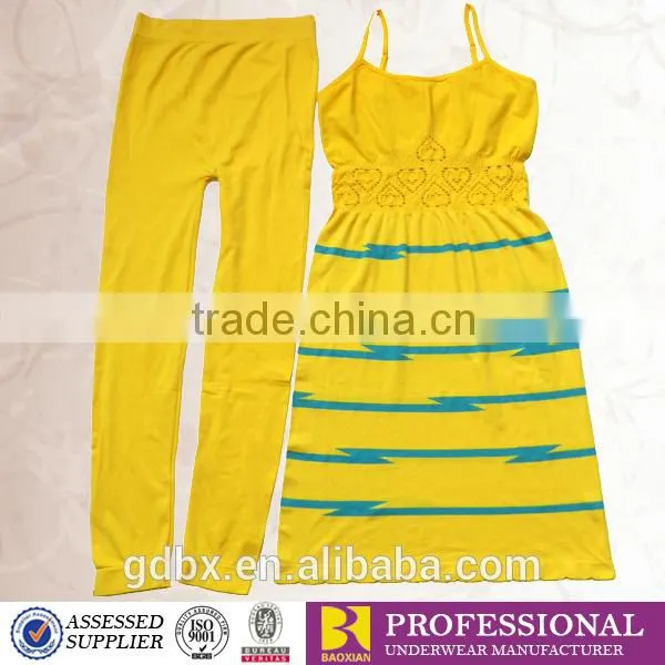 Seamless spaghetti yellow dress