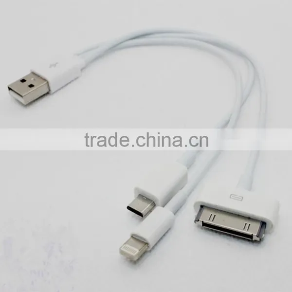 3 in 1 High Speed White Color Multi Usb Line TPE Charging Data Cable photo-2
