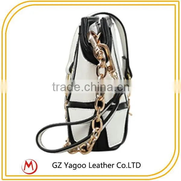 Casual Patchwork Handbag Clutch Lady Bag With Metal Strap photo-6