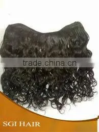 Loose Curly Virgin Indian Hair Weft,completely Unprocessed and Non-chemical Hair Weave