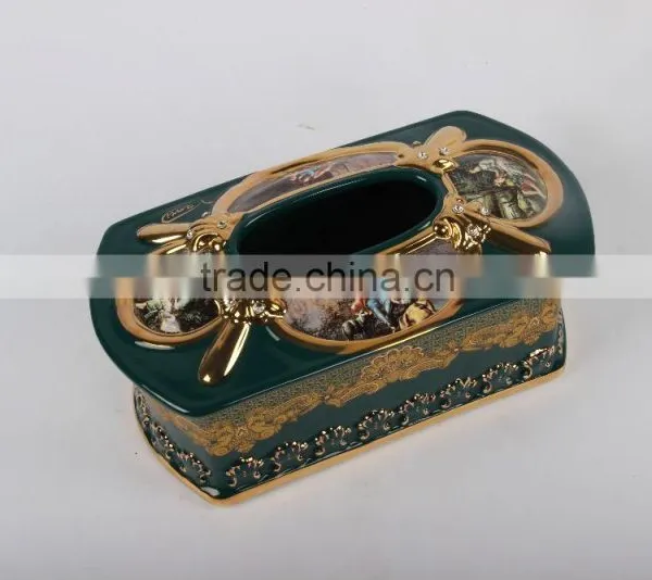 Home Decoration Ceramic Tissue Box Wholesale photo-3