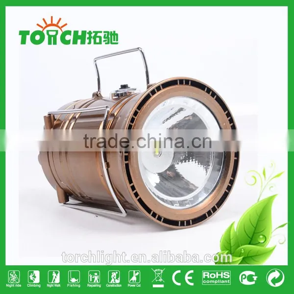 New Design Solar Lantern Outdoor Camping Light Golden Color Rechargeable Camp Lamp Torch Multifunctional Torch photo-6