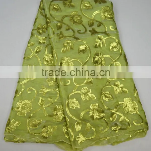 2015 Newest Design Elegant Korea Silk Fabric Nigeria Satin Fabrics Korea Lace Silk photo-2
