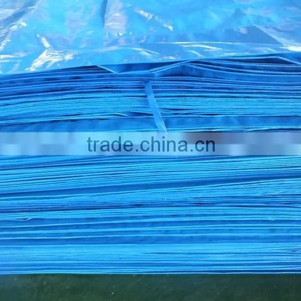 TEAR RESISTANT WATERPROOF PP /PE TARPAULIN BLUE COLOUR FINISHED STRIPED HEM 1 METER INTERVAL ANTI-AGING TRUCK-COVER ANTI-UV photo-5