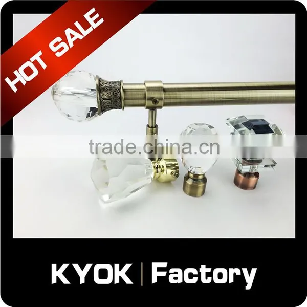 KYOK High Quality White Metal Curtain Rods Wholesale , 28mm Hollow Metal Curtain Rod photo-5