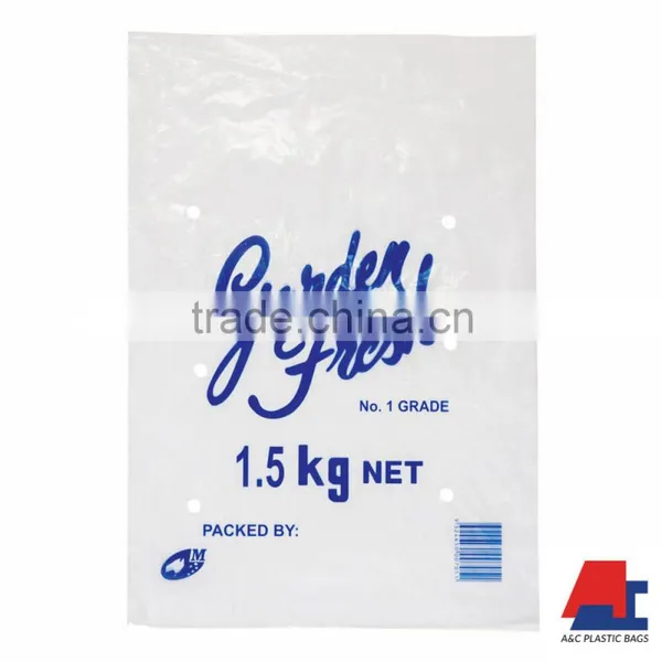 Custom Printed Flat Plastic Bags, Supermarket Shopping Bags Plastic Packaging Bags