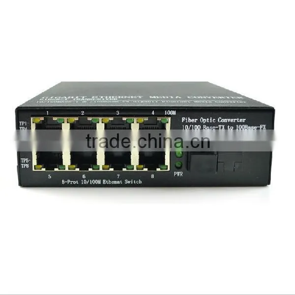 1 Fiber to 8 UTP Unmanaged RJ45 10/100/1000Mbps Singlefiber Single Mode Fiber Switch Megabit Ethernet Fiber Switch photo-3