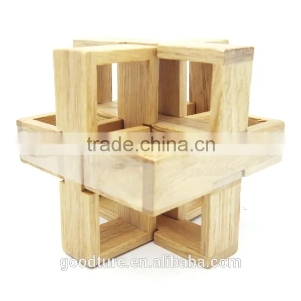 2015 Hot Sale Wooden IQ Intelligent Puzzle Magic Puzzle Kongming Lock Brain Teaser Model Number GAD1085 photo-2