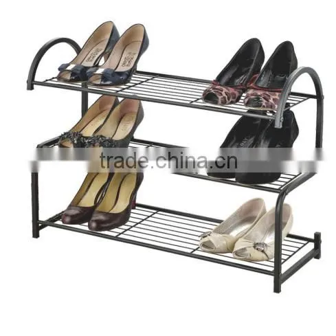 3 Layer Stainless Steel/wooden Shoe Rack /shoe Storage photo-4