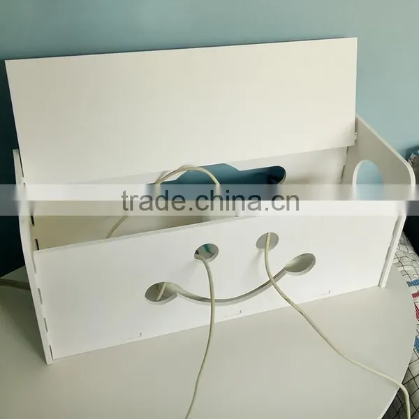 Korean Style Two Size Carved Cable Wire Storage Box Cable Storage Box Case Wire Management Socket Safety Tidy Organizer photo-5