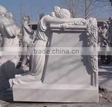 High Quality White Marble Mother Headstones Tombstones Hand Carved Stone Sculpture From Vietnam