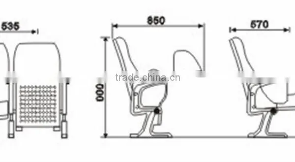 Popular Cinema Blue Fabric Auditorium Seating photo-2