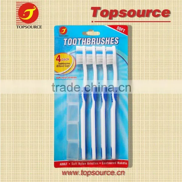 Mini Cheap Plastic Portable 4 pack Travel Toothbrushes Set for promotion