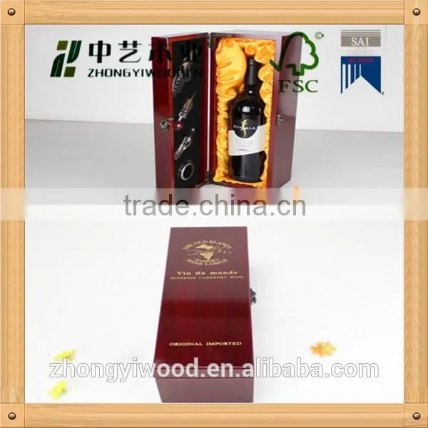 Trade Assurance FSC Unfinished Solid Pine Wood Natural Color Wine Box photo-4