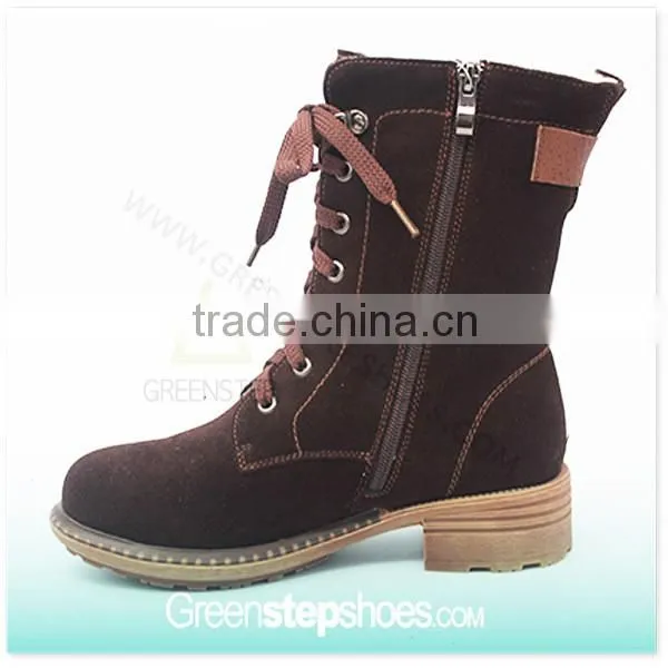 Hot Selling Wine Red Cow Suede Leather Woman Boot, Women Ladies Shoes photo-2
