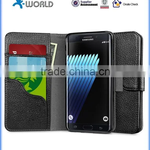 Hot Selling Leather Flip Wallet Case for Samsung Galaxy Note 7 photo-2