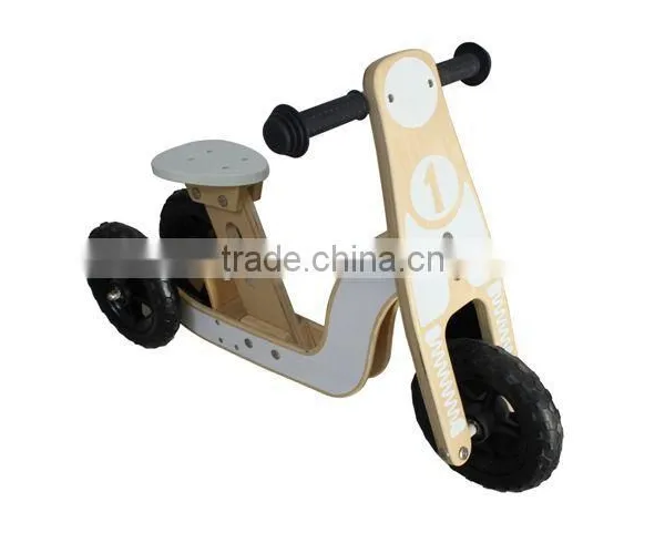 New Ride on Wooden Tricycle Toy, Wooden Balance Bike