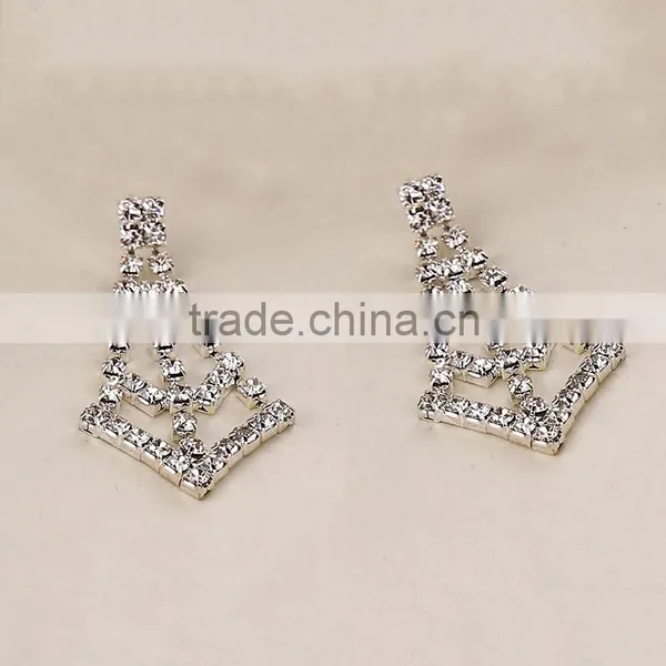 Mesh Design Jewelry Women Diamond Tiara Necklace Earrings Sets photo-4