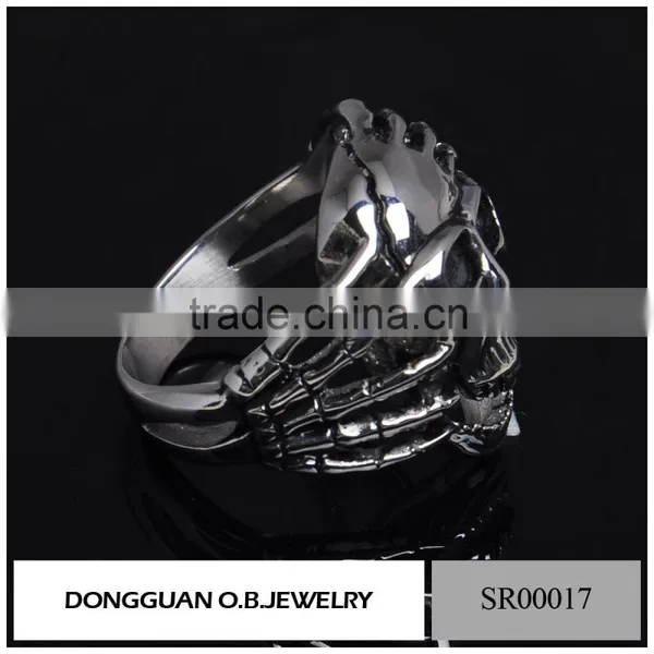 Skull Silver Ring For Men,Skull Ring Silver Jewelry Gothic,Silver Skull Titanium Ring photo-2