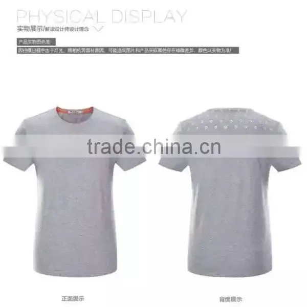 Chinese Factory Bulk Plain T-shirts Cheap Plain Grey T-shirts photo-4
