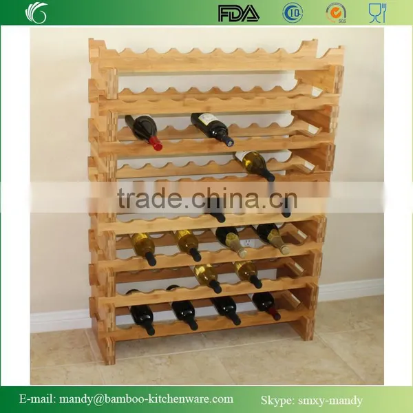 Stackable Bamboo Wine Rack, Wine Bottle Bamboo Shelf, Storage Rack for Wine Bottles photo-3