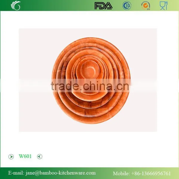 W601 Woven Wood Bowls Round Shape for Salads or Snacks photo-4