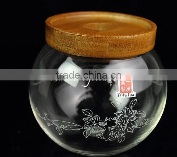 2016 Hot Sale Glass Jar With Wood Lid , Glass Spice Jar photo-3