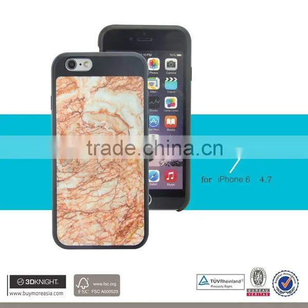 3D Knight Custom Quality PC Optional Black White Red Hand-made Blank Real Marble Back Cover for IPhone 6 Thin Marble Phone Case photo-6