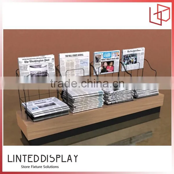 Beautiful MDF base metal newspaper display rack