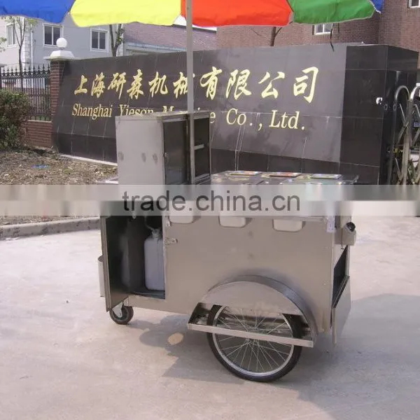 Gas Triple Steamer Pans Mobile Hot Dog Cart photo-6