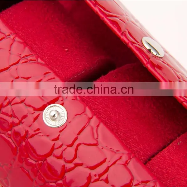 Wholesale Custom High-grade PU Leather Jewelry Box, Cylindrical Powder Box, Red Storage Box photo-5