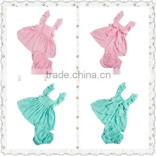 2016 New Design Princess Baby Girls Swing Top Set,children Clohting Set With Lace Shoulder Straps,kids Summer Wear Swing Outfit photo-3