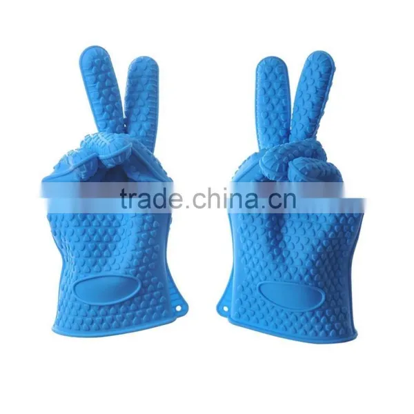 Silicone Kitchen Heat Resistance Baking Cooking Gloves BBQ Oven Gloves photo-5