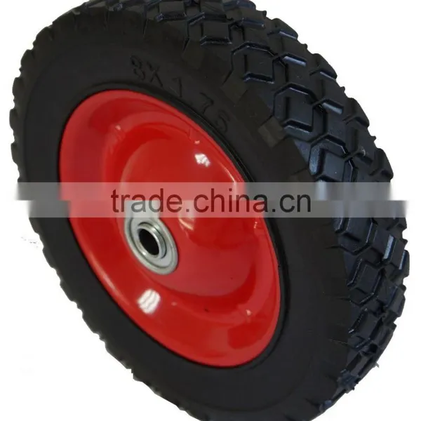 PU 10" METAL Puncture Proof Wheel Barrow Tyre Light Foam WITH 1" BORE/ball Bearing Steel Wheel photo-3