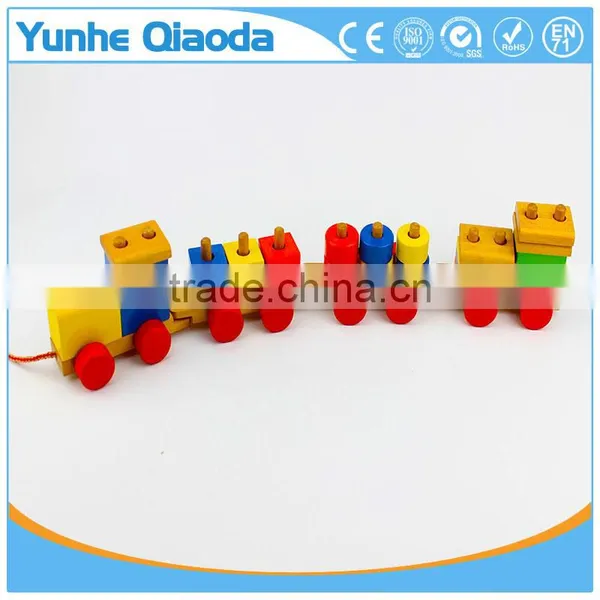Colorful Wood Stocking Train Toys Geometric Building Blocks Education Gift photo-6