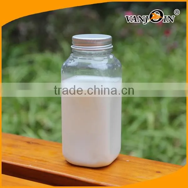 8 OZ Square PET Plastic Milk Bottle BPA Free photo-4
