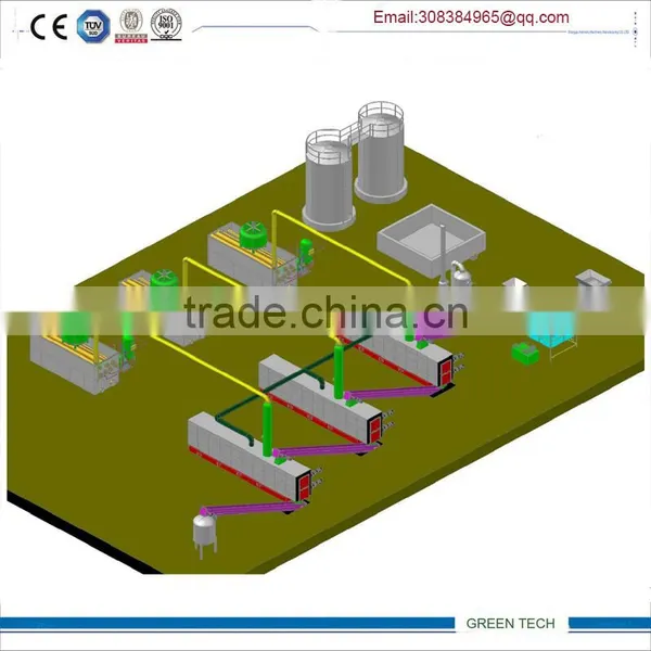 Waste Tyre to Oil and Gas Refinery Fully Contionuous Pyrolysis Equipment