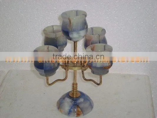 WholeSale 2017 New Design BEST POPULAR ONYX PATCH COLORED CANDLE HOLDERS STANDS photo-3
