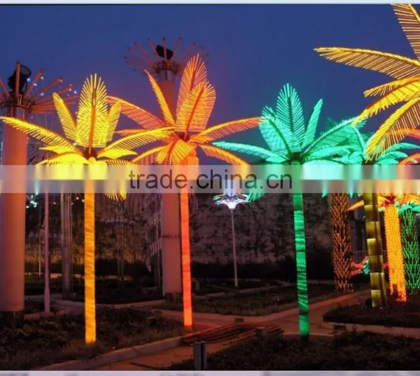 Home Garden Decorative 16.5ft Height Outdoor Artificial Green Flashing LED Solar Lighted up Date Palm Trees With Bark EDS06 1415 photo-3