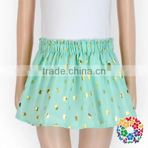 Baby Girls Aqua Skirt Heart Shape Polka Dots Cotton Dress Fashionable Skirts photo-6